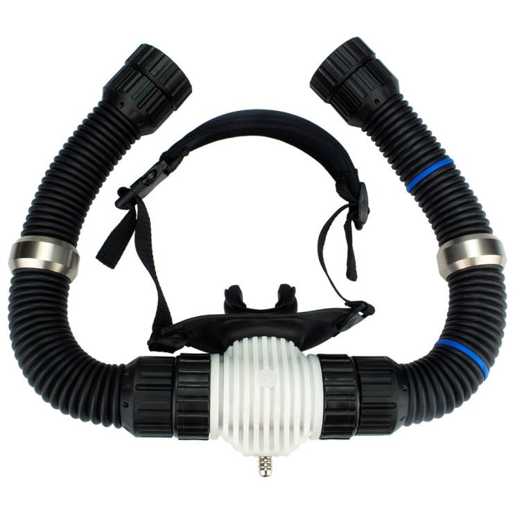 AP Diving RB160 Rebreather Mouthpiece with safety headstrap and hoses