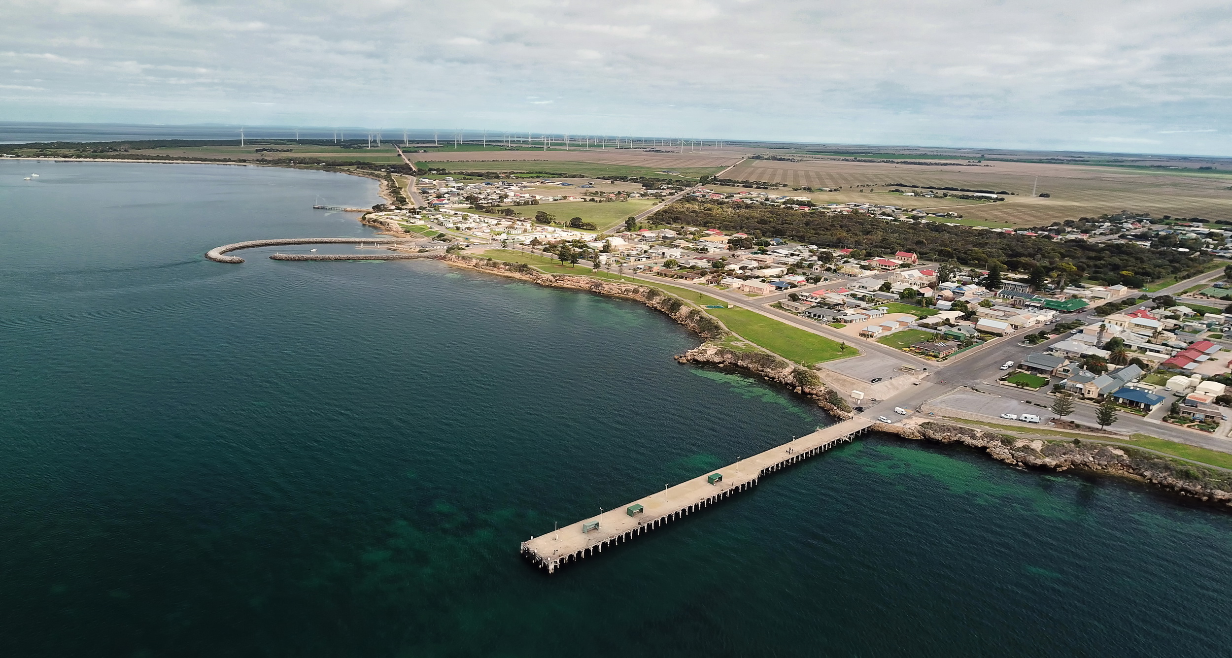 Aerial view of Edithburgh Jetty