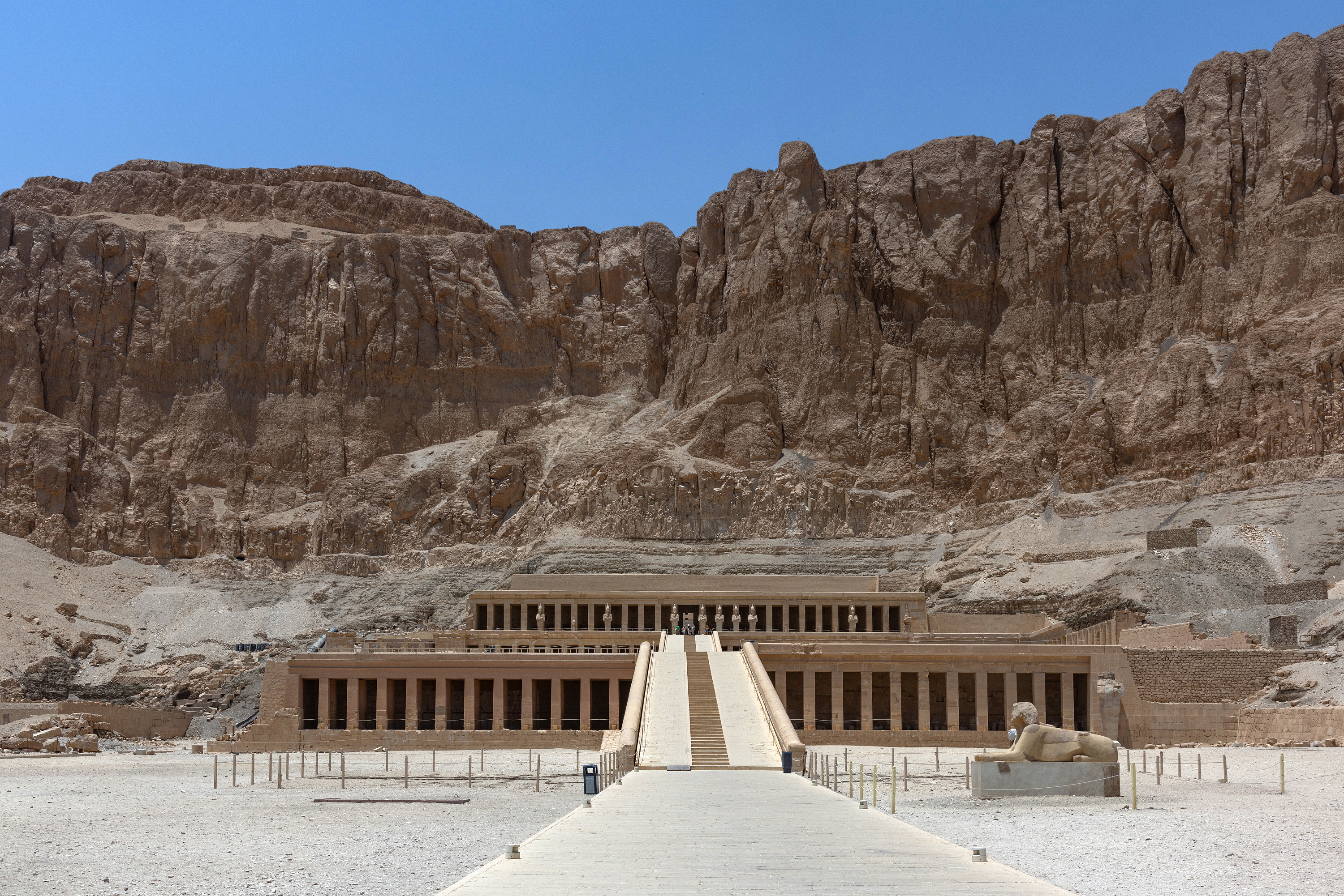 The Temple of Hatshepsut (ca. 1507 BCE) located opposite the city of Luxor. Photo by Scott Bennett