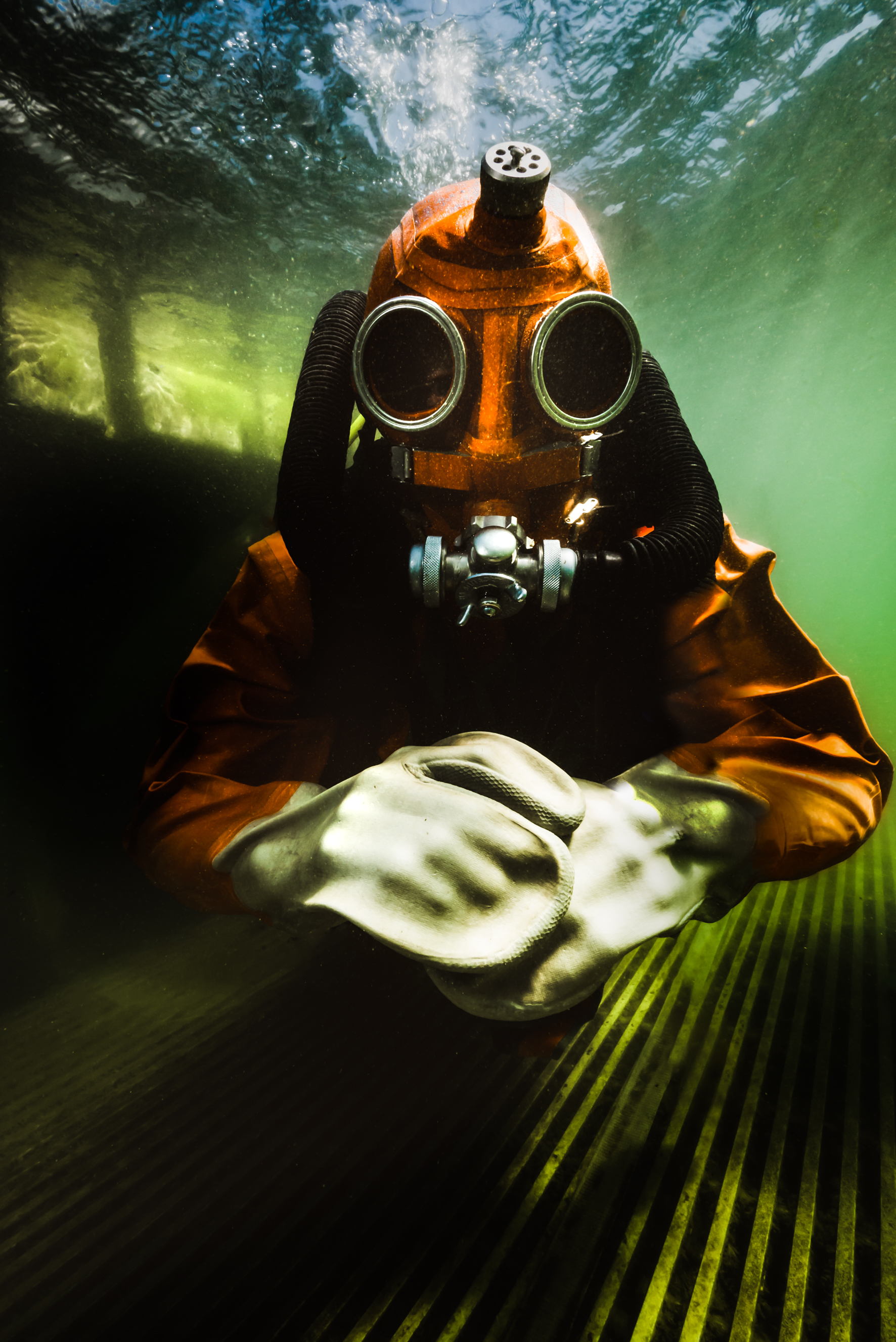 Diver in Russian protective suit. Photo by Jennifer Idol