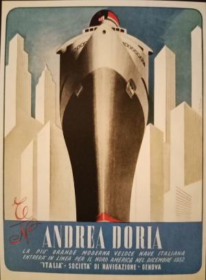 Original Andrea Doria poster of the Società Navigazione Italia