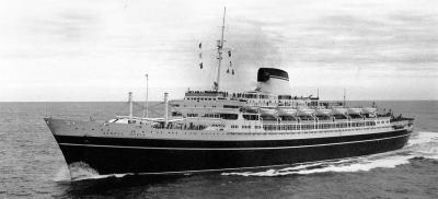 Historical photo of the SS Andrea Doria