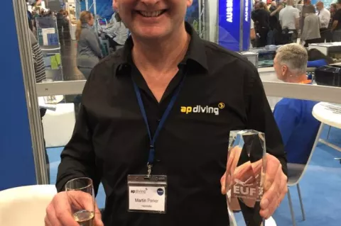 Mark Caney, Martin Parker, Jack Lavanchy, Rosemary E Lunn, Roz Lunn, EUF, European Underwater Federation, Dusseldorf, Boot Show 2018, XRay Mag, X- Ray Magazine, scuba diving awards, diving news