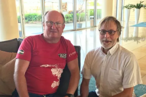 Dan Burton (left) with X-Ray Mag's editor in Jordan 2019