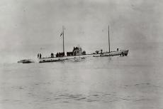 Photograph of the former German submarine U-111 while undergoing tests by the U.S. Navy in 1919