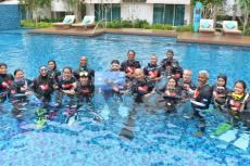 Participants in the adaptive diving initiative on Langkawi Island, Malaysia, in December 2022. Photo courtesy of KidsScuba/Diveheart Malaysia