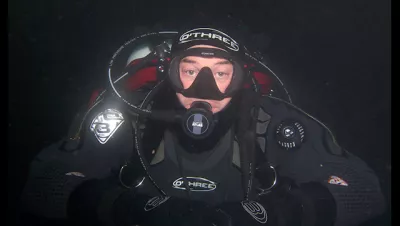 Diver in O'Three drysuit. Photo courtesy of the manufacturer.