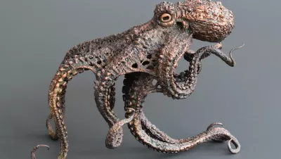 Octopus, by Dave Clarke. Electroformed copper sculpture