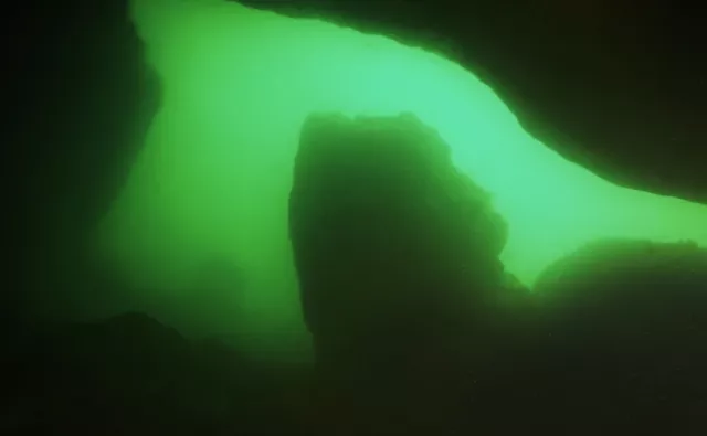 Underwater scene inside Bilpa Jama in Slovenia. Image: Andrea Murdock Alpini