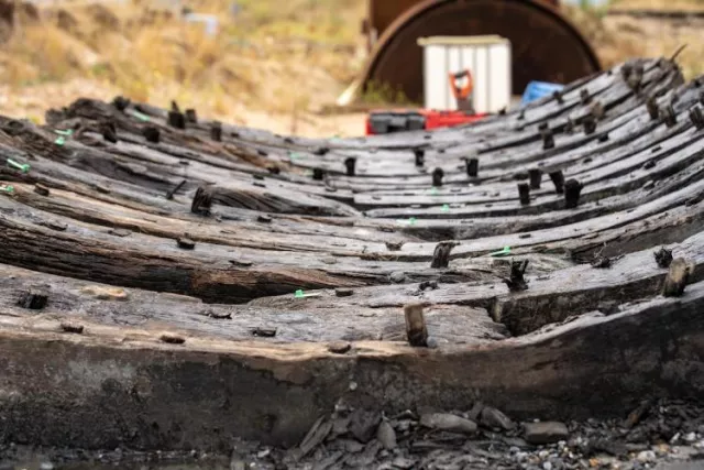 Remains of a rare 16th century ship found at a quarry in Kent