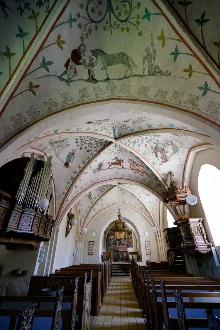 Medieval frescos, Højby Church, Denmark. Photo by Peter Symes
