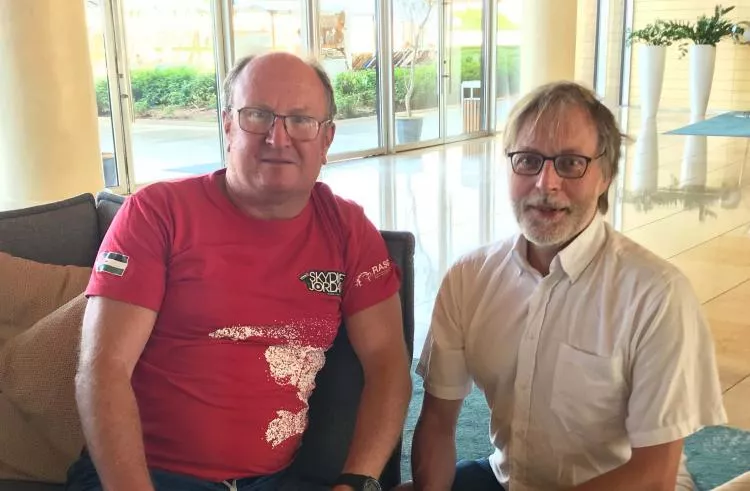 Dan Burton (left) with X-Ray Mag's editor in Jordan 2019