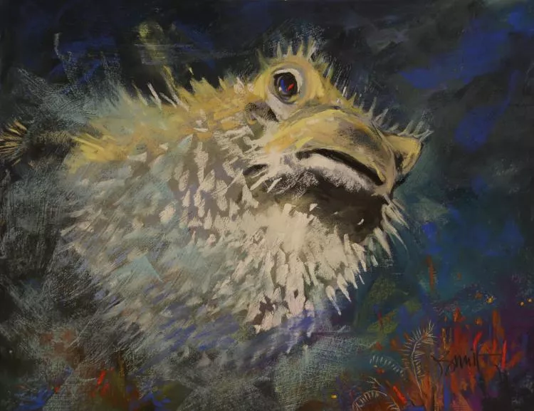 Porcupine, pastel, 14x18 inches, by Judith Gebhard Smith