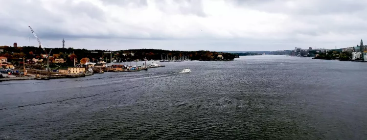 View of Stockholm, Sweden, from the Viking Line ferry, heading towards the fjords and Åland Island, Finland 