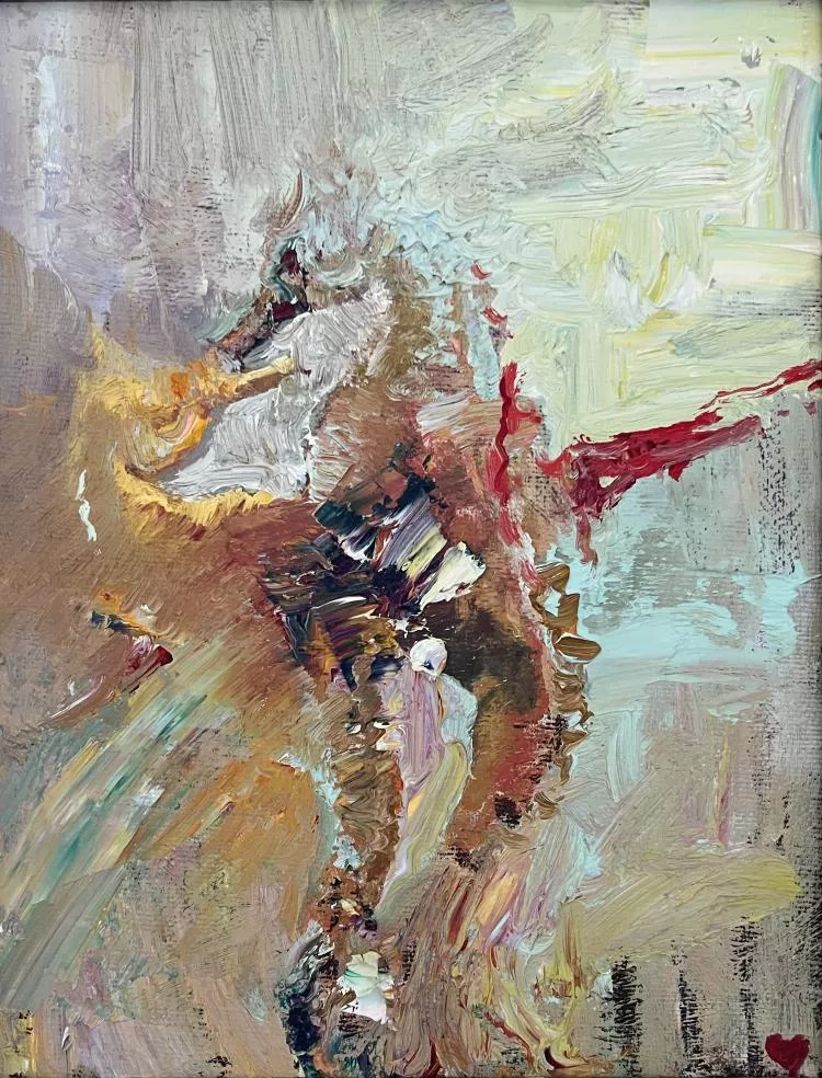 Union of Seahorses, 8 x 10in, oil on wood, by David C. Gallup