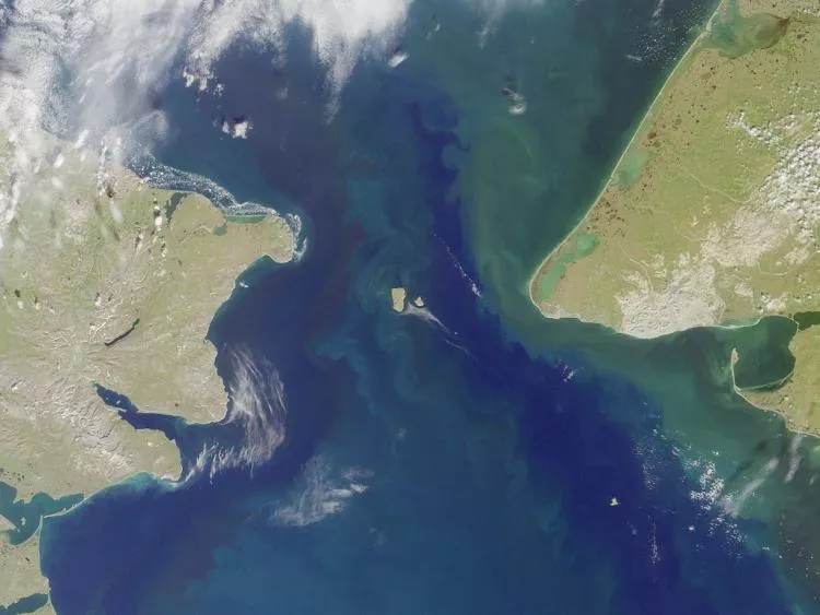 Bering strait, image taken by MISR satellite