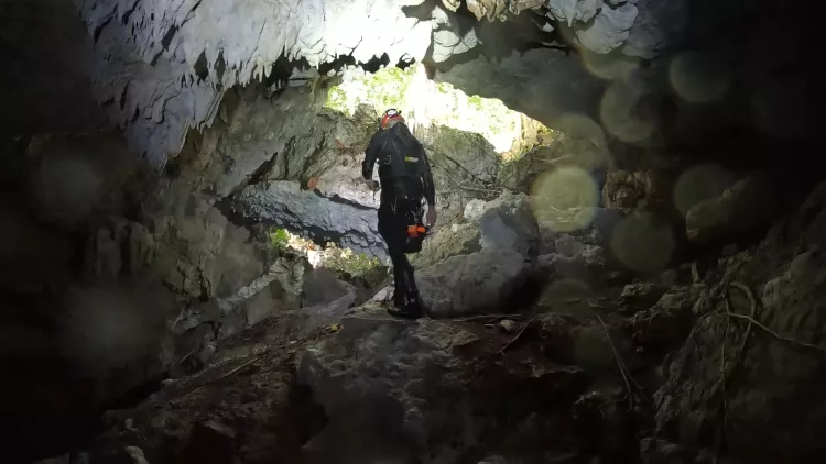 Finding a new passage leading to a new exit is one of the most rewarding moments of cave diving. Photo by Yvonne Press