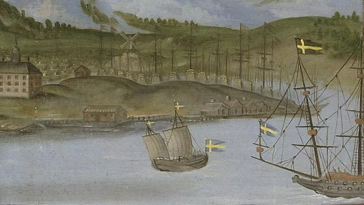 Stockholm 1630s, Äpplet possibly the ship to the right