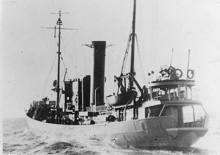 The V-1302 John Mahn started out as a German fishing trawler before being converted into a patrol boat during the war. It was sunk close to the Belgian coast in 1942 by the British Royal Air Force, as part of the Channel Dash operation.