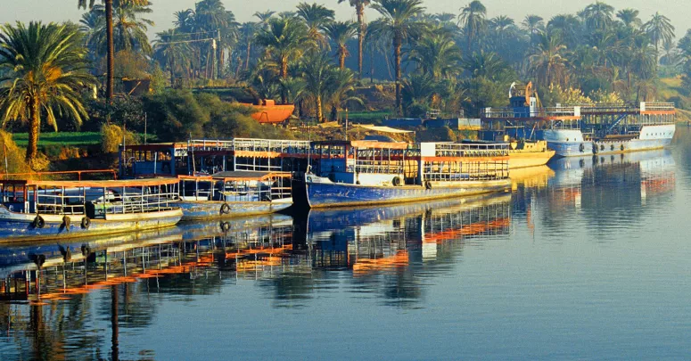 Tour boats on the Nile, Egypt. Photo by Barb Roy