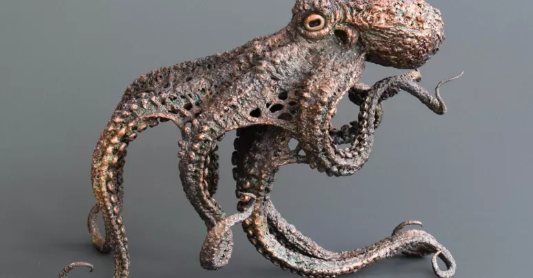 Octopus, by Dave Clarke. Electroformed copper sculpture
